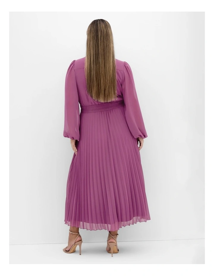 Finley Sheer Pleat Dress in Orchid image 2
