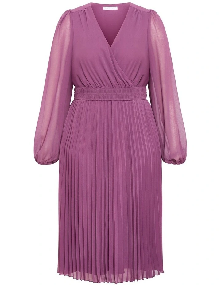 Finley Sheer Pleat Dress in Orchid image 3