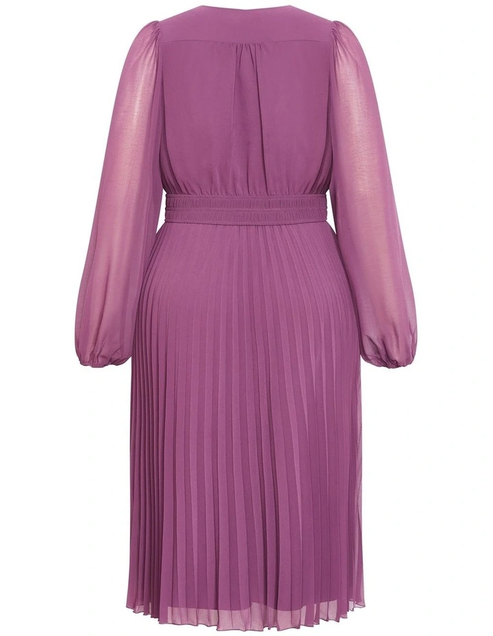 Finley Sheer Pleat Dress in Orchid image 4
