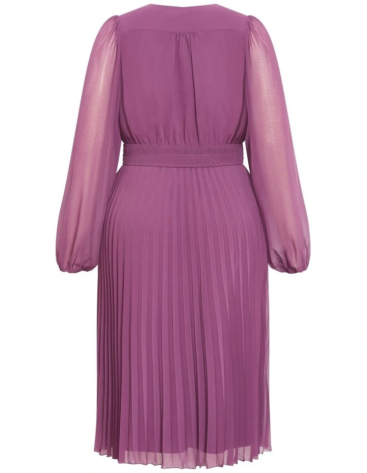 Finley Sheer Pleat Dress in Orchid image 5