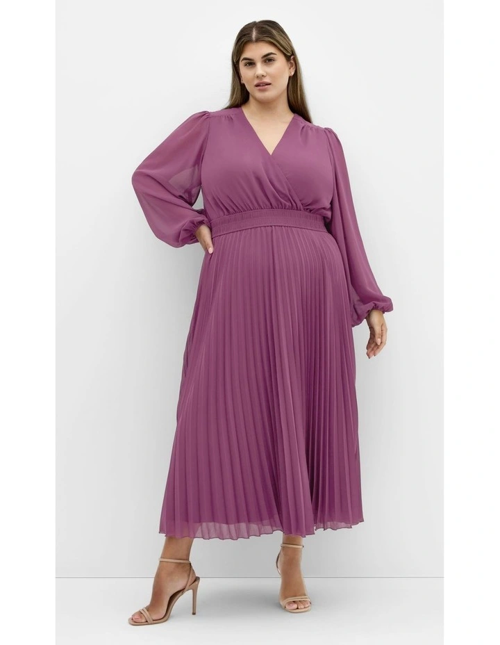 Finley Sheer Pleat Dress in Orchid image 7