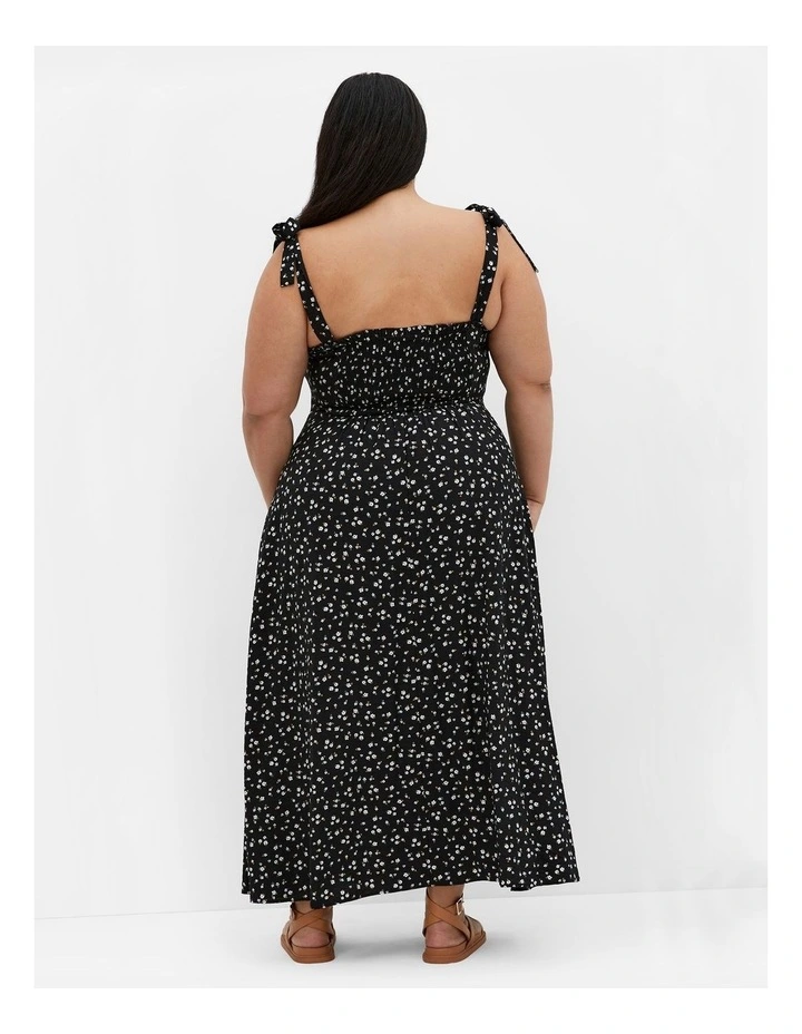 Penny Print Midi Dress in Black Print image 2