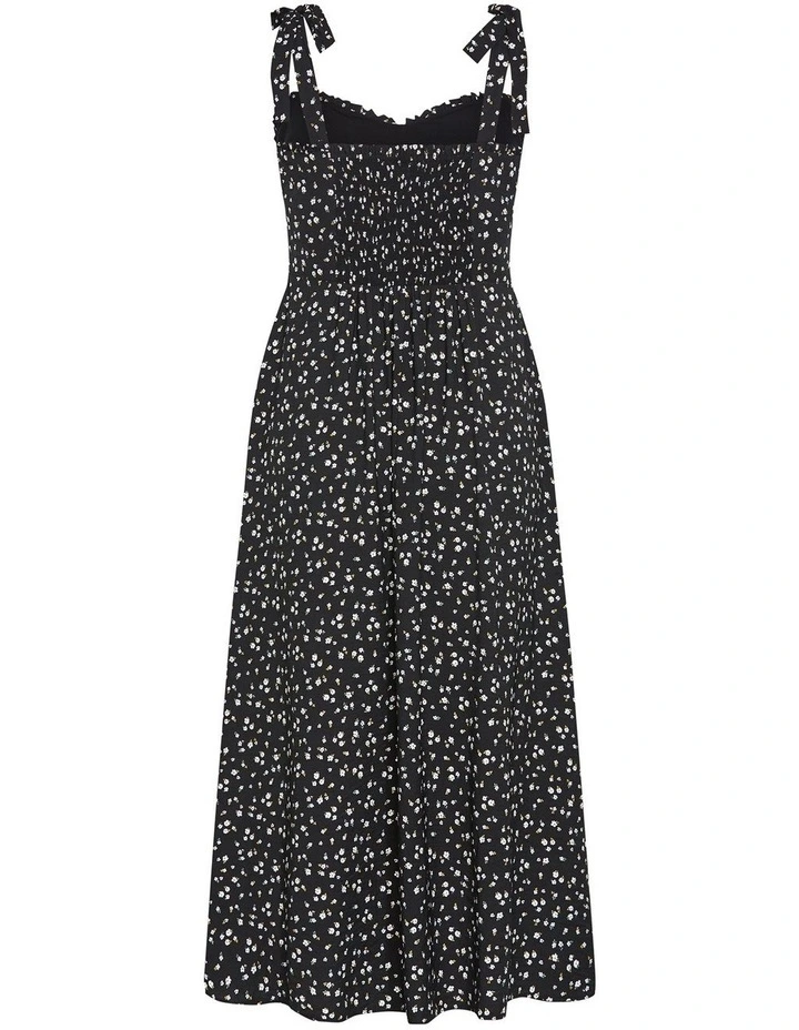 Penny Print Midi Dress in Black Print image 4