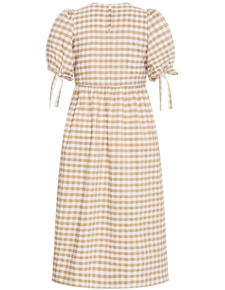 Valley Gingham Midi Dress in Caramel image 4