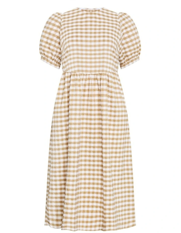 Valley Gingham Midi Dress in Caramel image 5