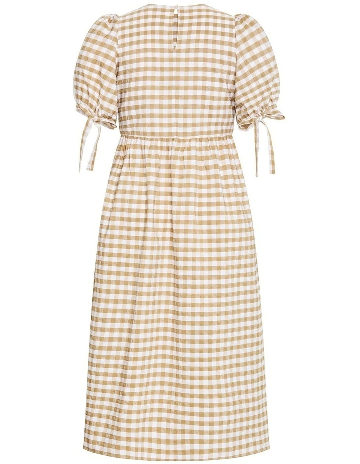 Valley Gingham Midi Dress in Caramel image 6