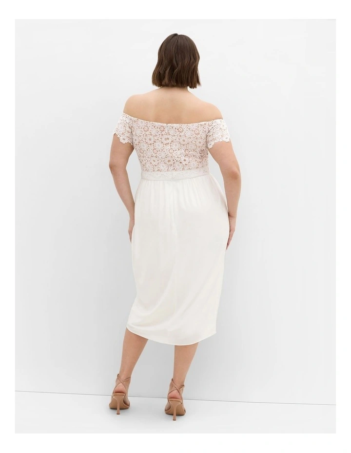 Lace Glamour Midi Dress in Ivory image 2