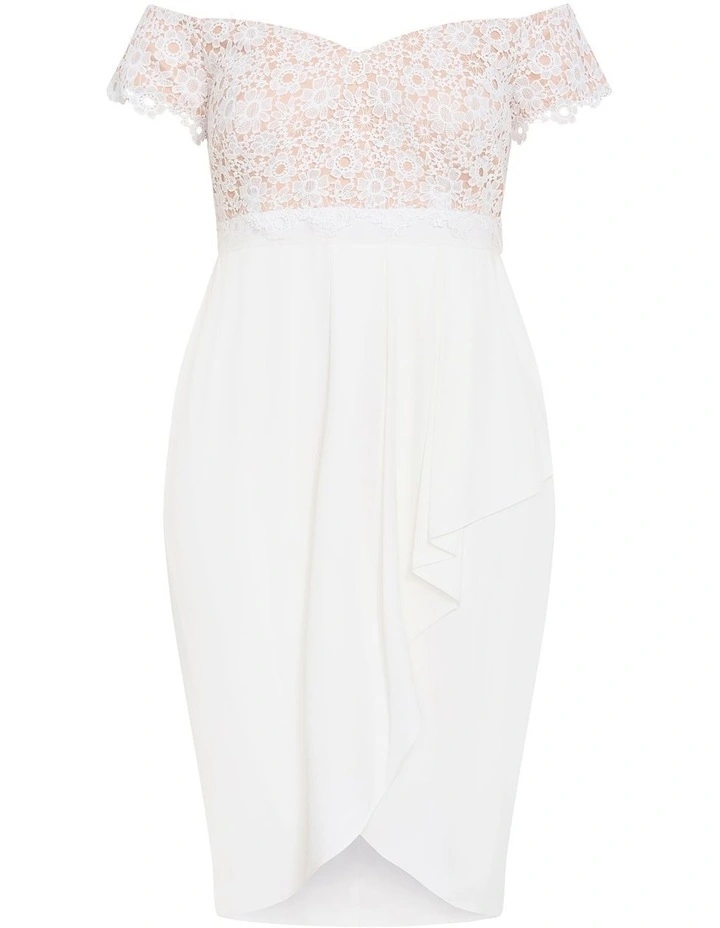 Lace Glamour Midi Dress in Ivory image 3