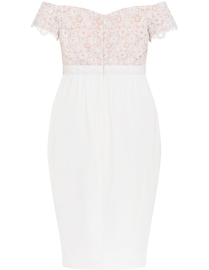 Lace Glamour Midi Dress in Ivory image 4