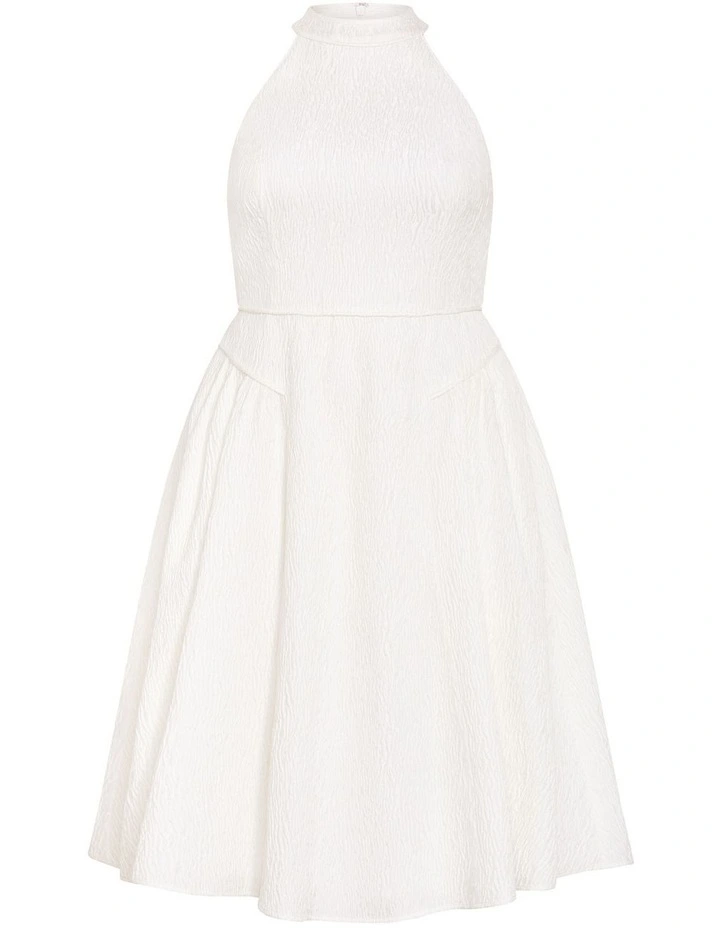 Halter Jacquard Midi Dress in Ivory image 3