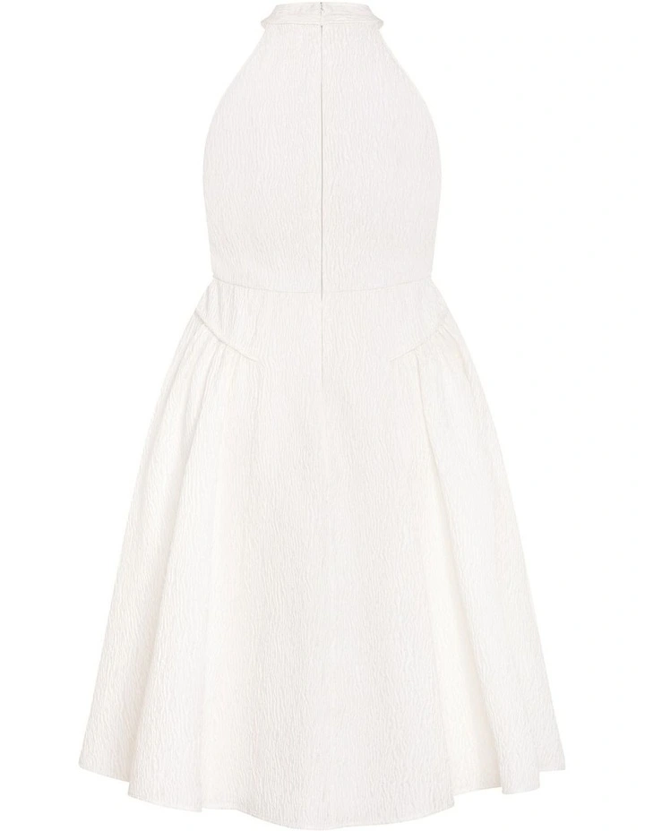 Halter Jacquard Midi Dress in Ivory image 4