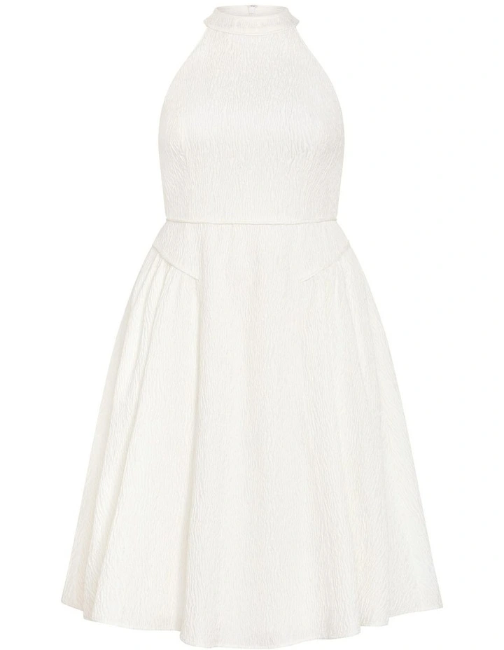 Halter Jacquard Midi Dress in Ivory image 5