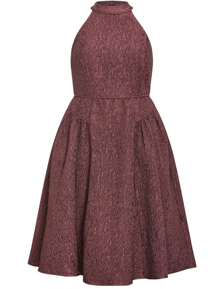 Halter Jacquard Midi Dress in Rose image 3