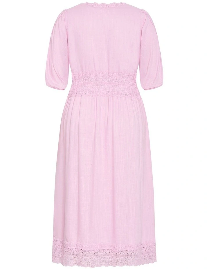 Belle V Neck Midi Dress in Lavender image 4