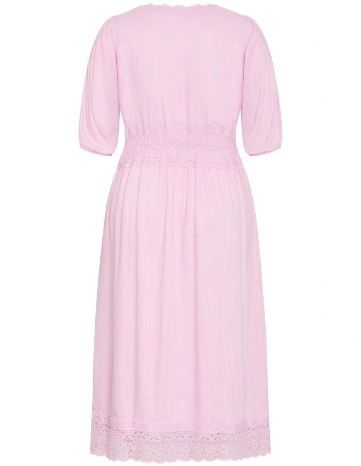 Belle V Neck Midi Dress in Lavender image 5