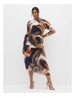 Plus Size Zia Print Ruched Dress in multi