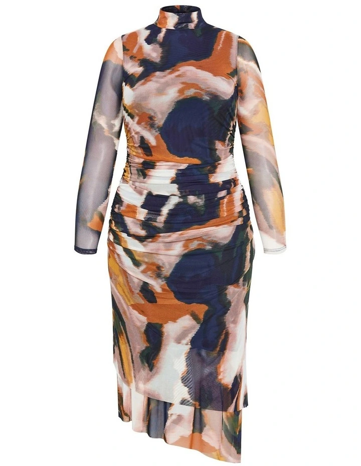 Plus Size Zia Print Ruched Dress in multi image 3
