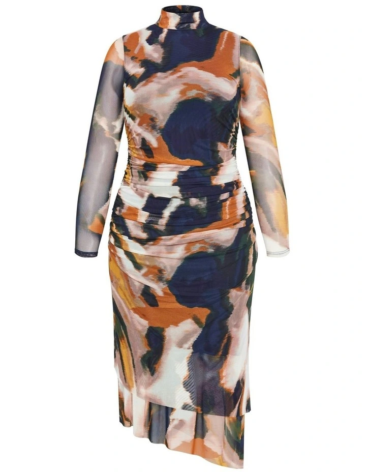Plus Size Zia Print Ruched Dress in multi image 5