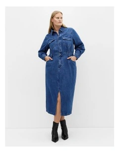 Elara Denim Dress in Dark Wash