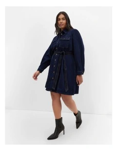 Lara Mini Dress in Dark Denim