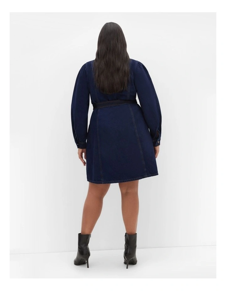Lara Mini Dress in Dark Denim image 2