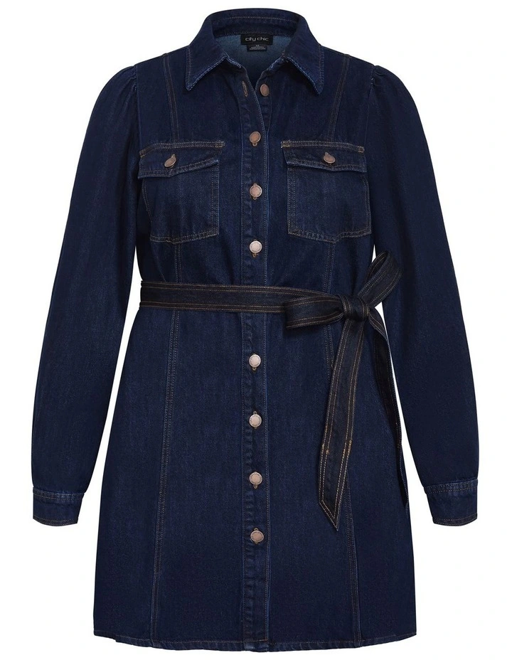 Lara Mini Dress in Dark Denim image 3