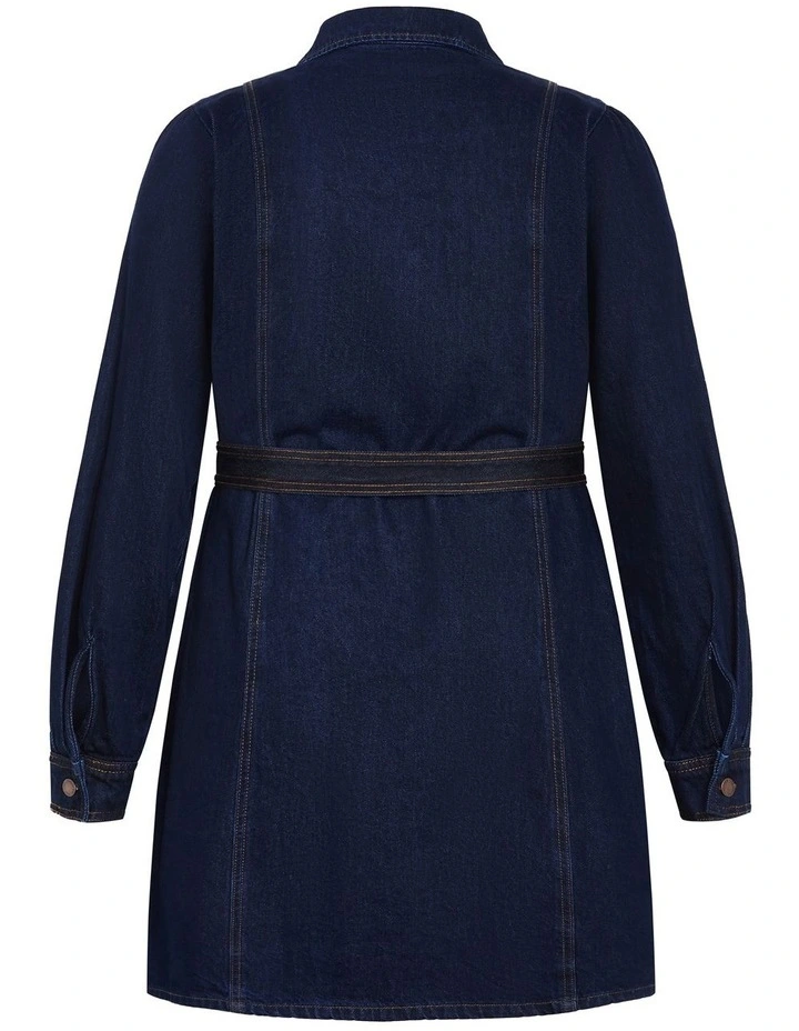 Lara Mini Dress in Dark Denim image 4