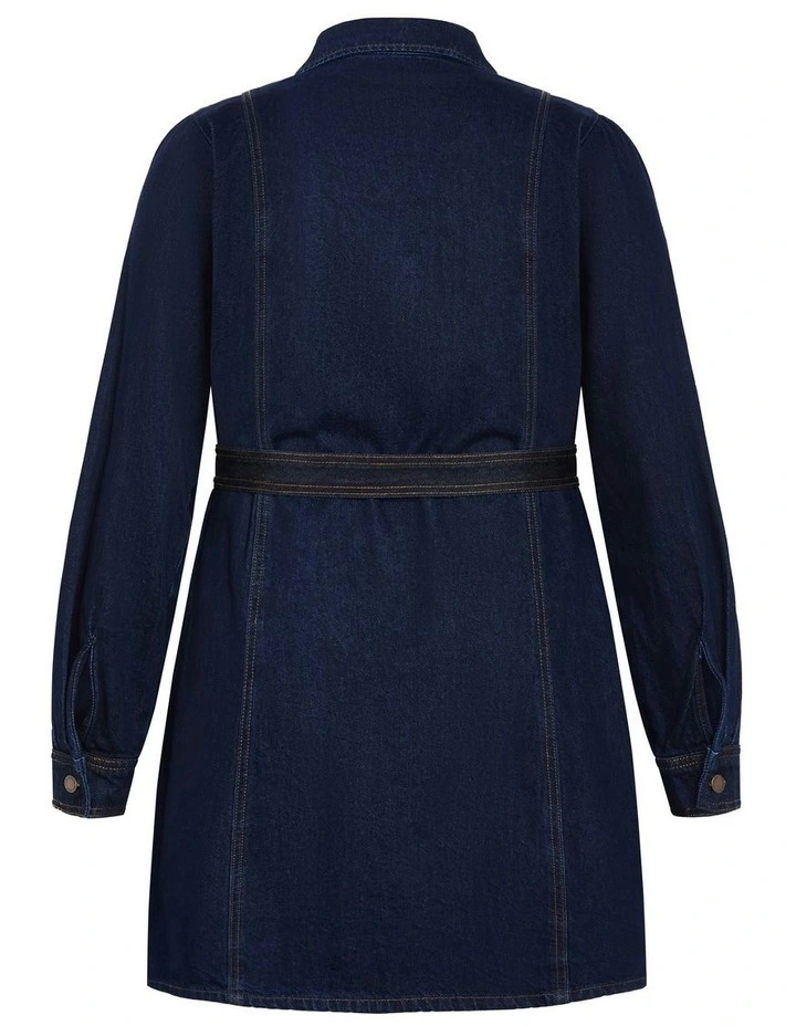 Lara Mini Dress in Dark Denim image 5