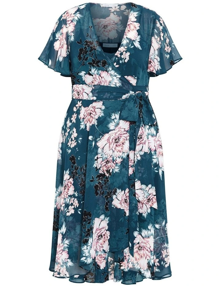 Blossom Short Sleeve Midi Dress in Jade image 3