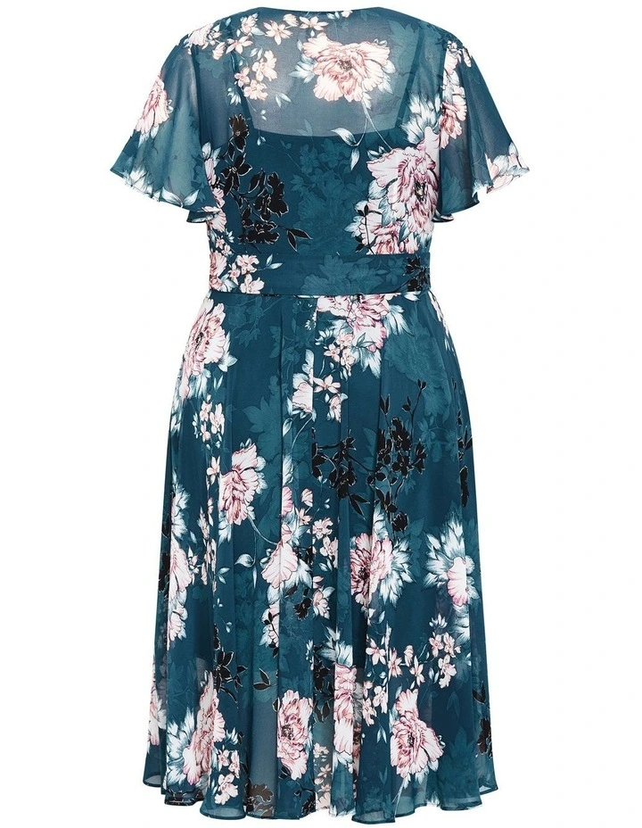 Blossom Short Sleeve Midi Dress in Jade image 4