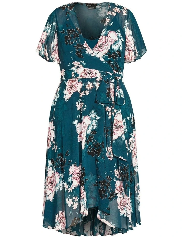 Blossom Short Sleeve Midi Dress in Jade image 5