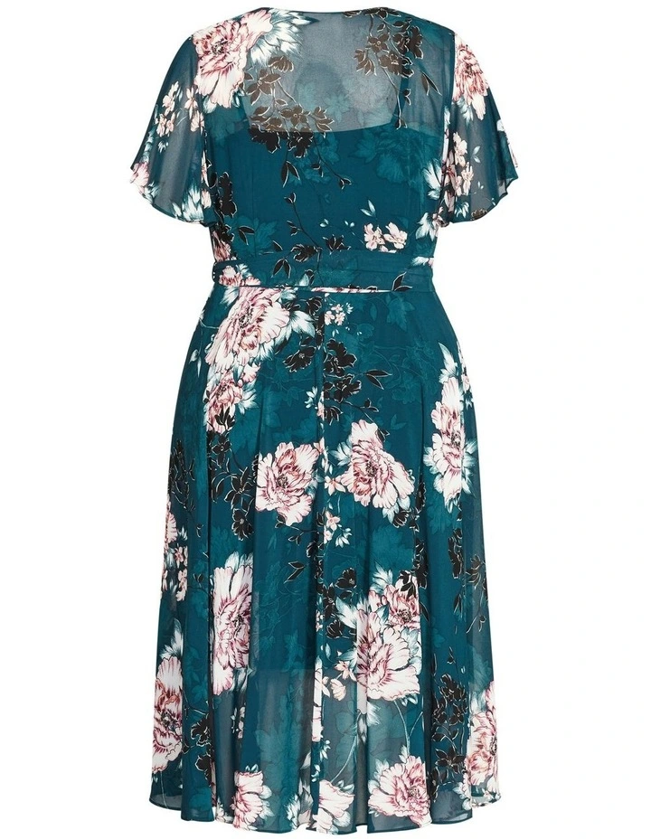 Blossom Short Sleeve Midi Dress in Jade image 6