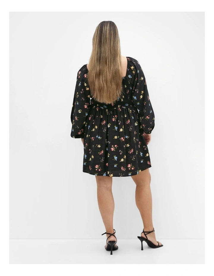 Abbie Long Sleeve Mini Dress in Black image 2