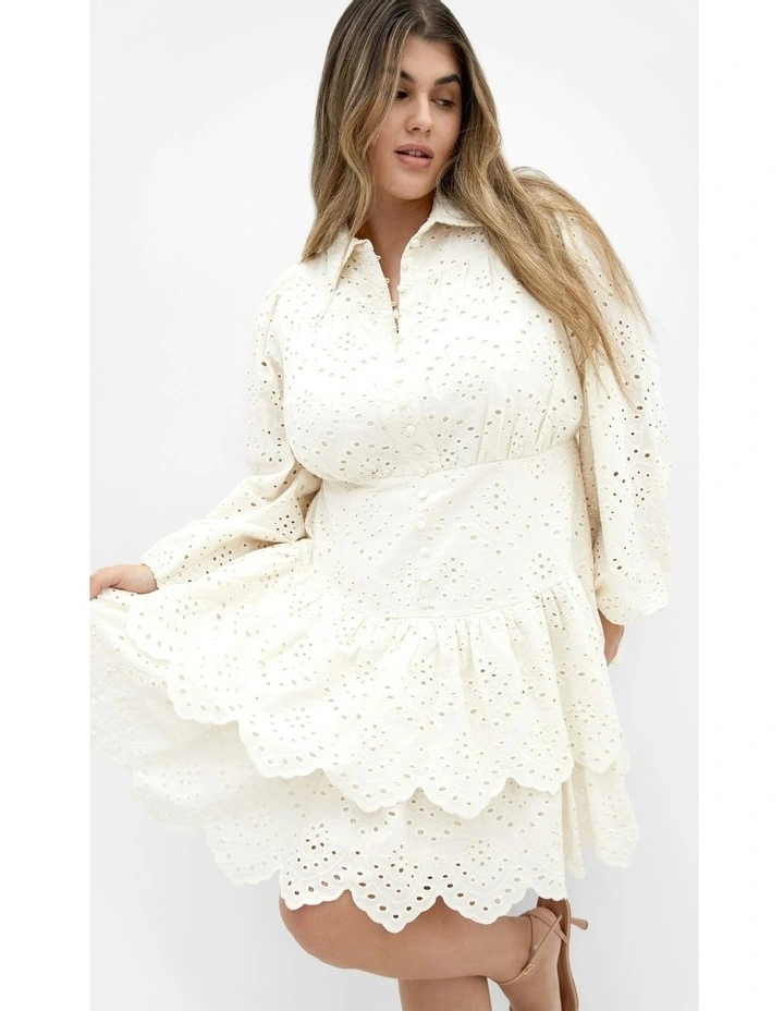 Tatianna Mini Dress in Ivory image 5