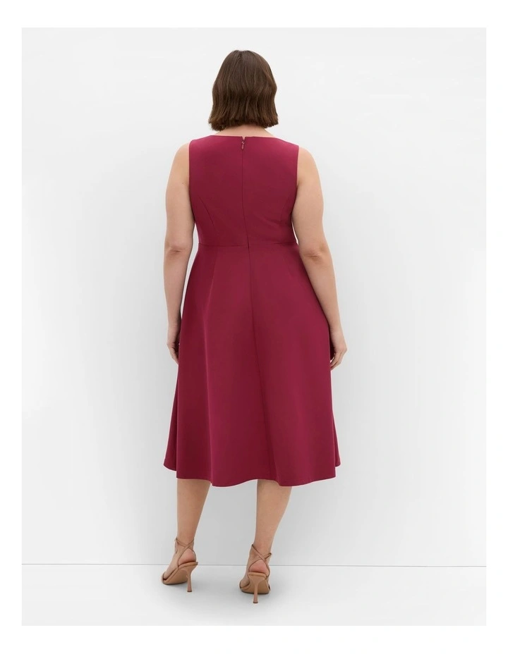 Dynamic Skater Midi Dress in Red image 2