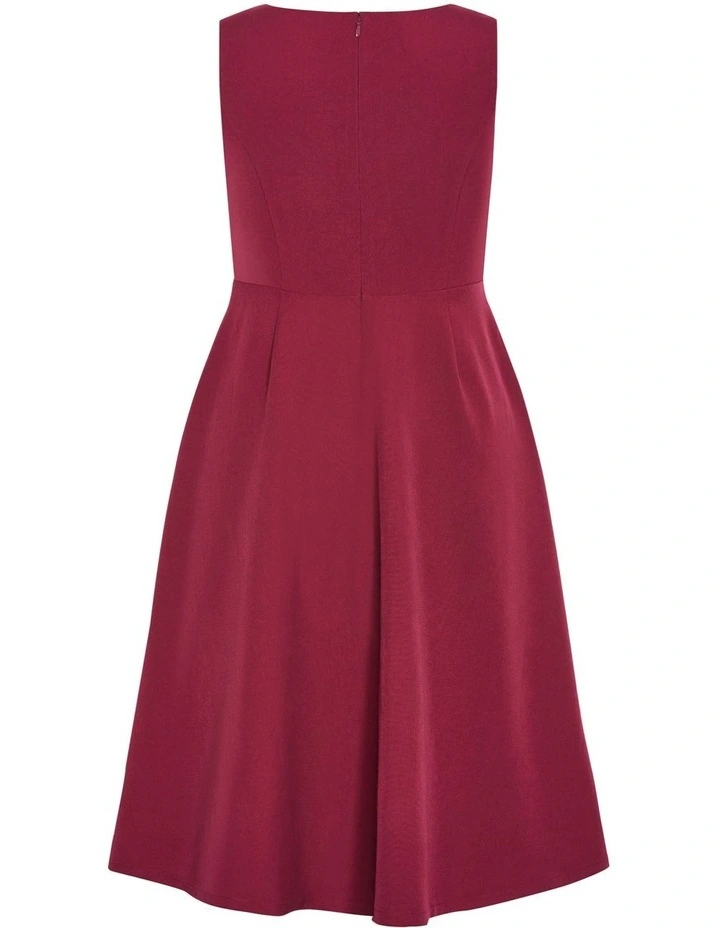 Dynamic Skater Midi Dress in Red image 4