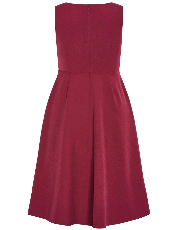 Dynamic Skater Midi Dress in Red image 5