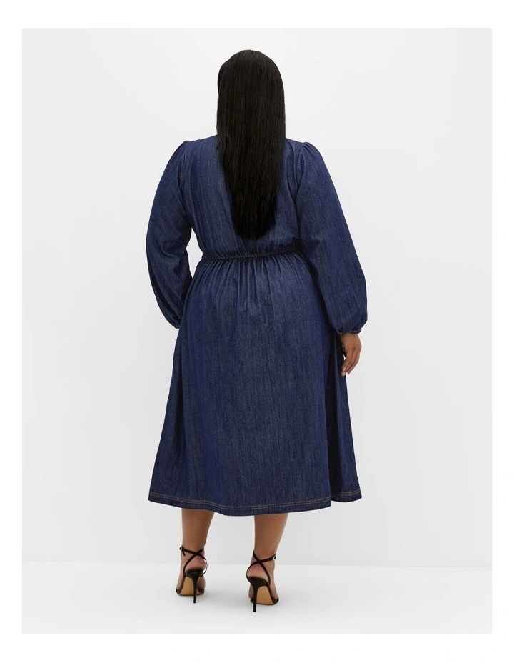 Emelia Midi Dress in Dark Denim image 2