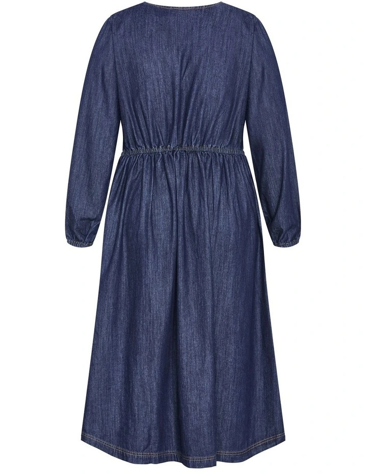 Emelia Midi Dress in Dark Denim image 4