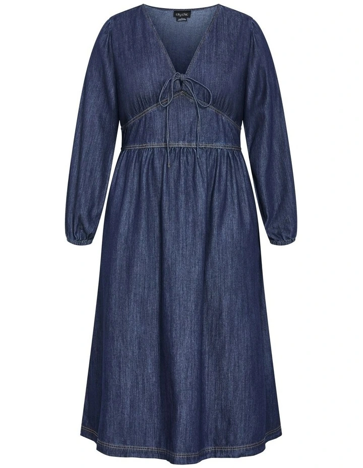 Emelia Midi Dress in Dark Denim image 5