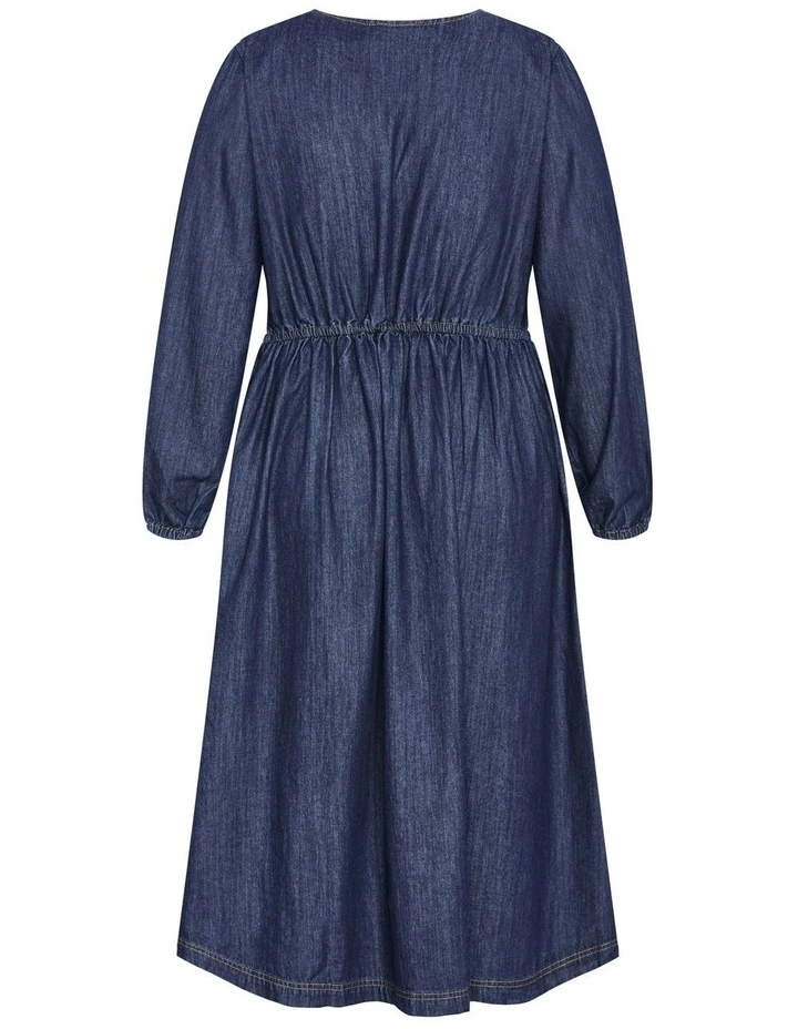 Emelia Midi Dress in Dark Denim image 6