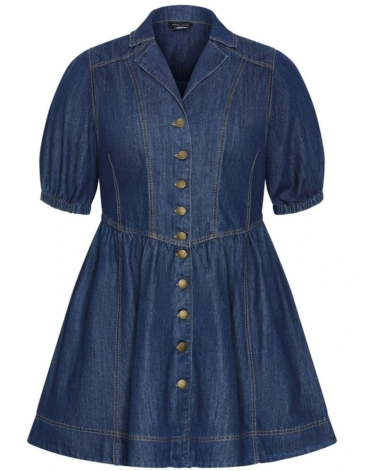 Kai Mini Dress in Dark Denim image 7