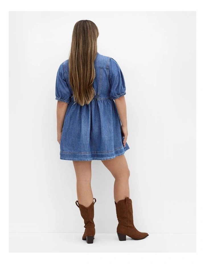 Kai Denim Mini Dress in Mid Blues image 2