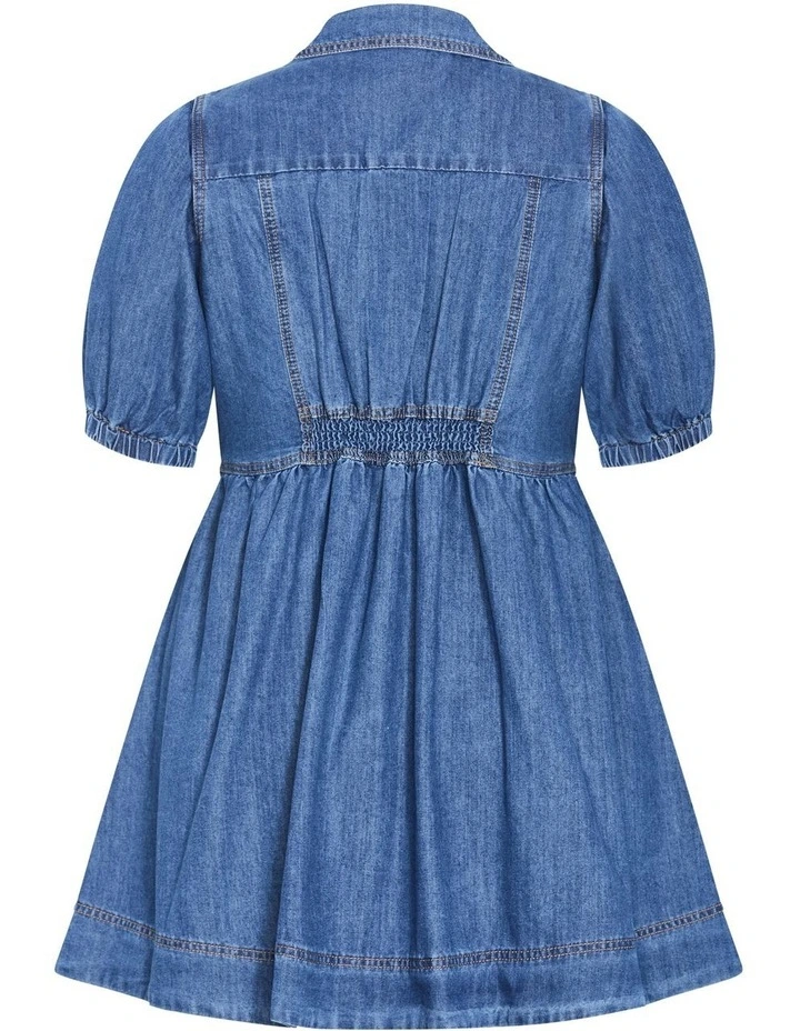 Kai Denim Mini Dress in Mid Blues image 4