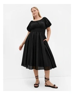 Lillian Midi Dress in Black