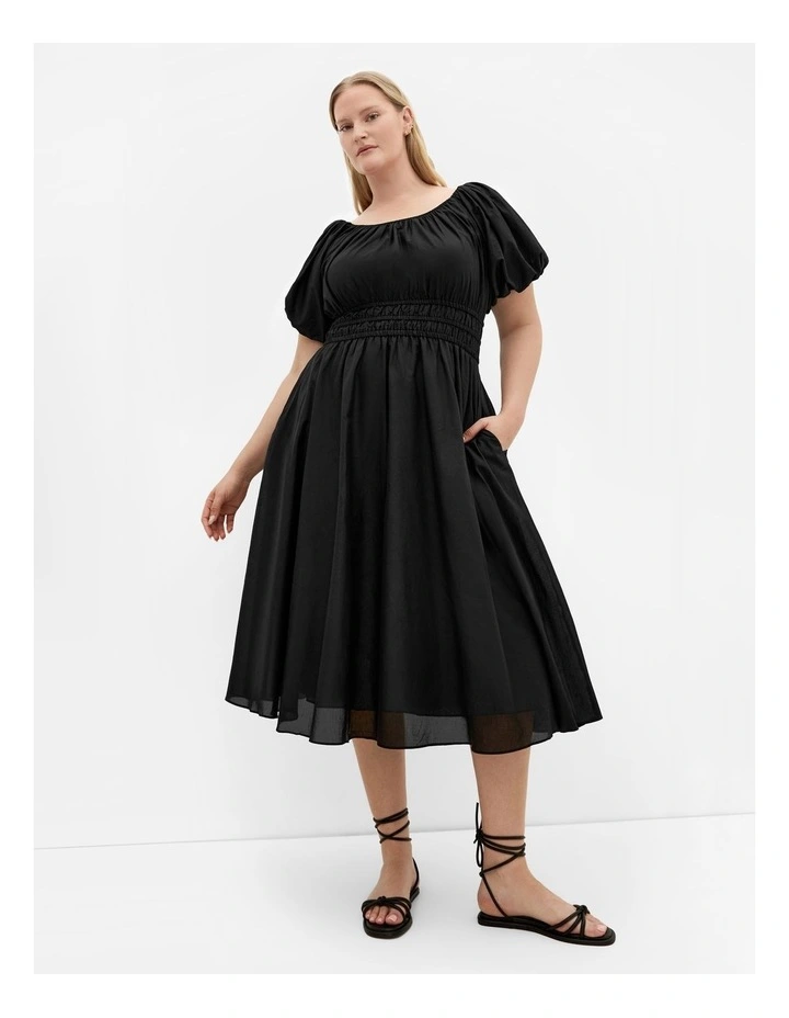 Lillian Midi Dress in Black image 1