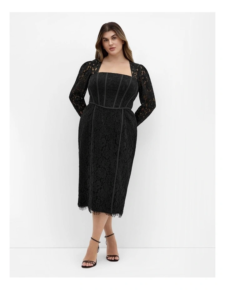 Valentine Lace Dress in Black image 1