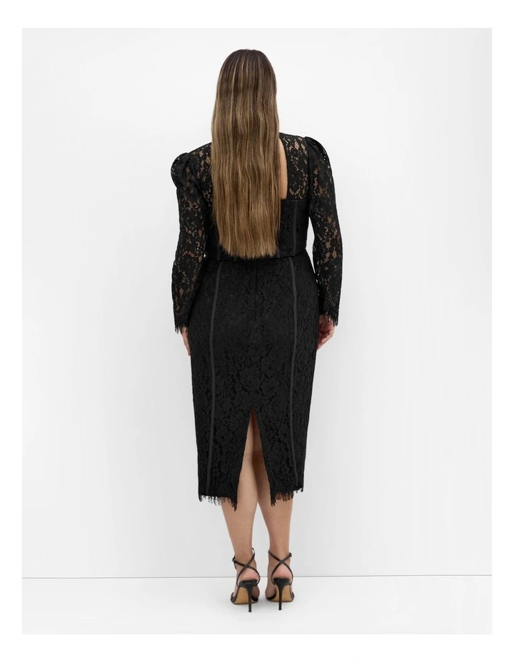 Valentine Lace Dress in Black image 2
