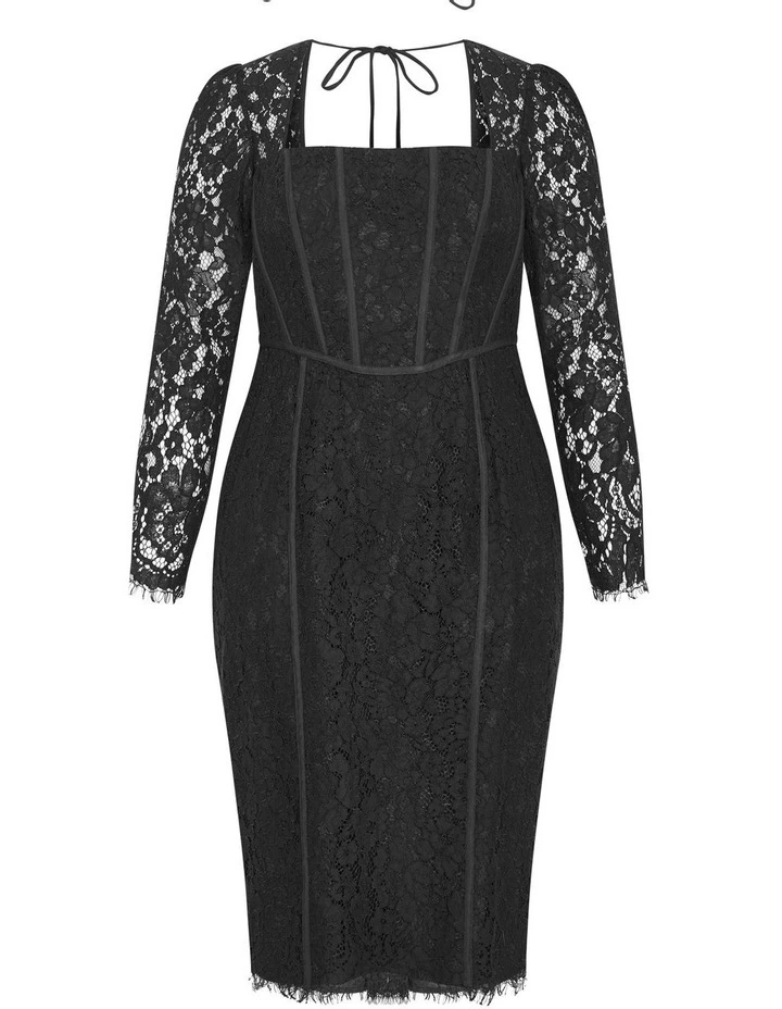 Valentine Lace Dress in Black image 3