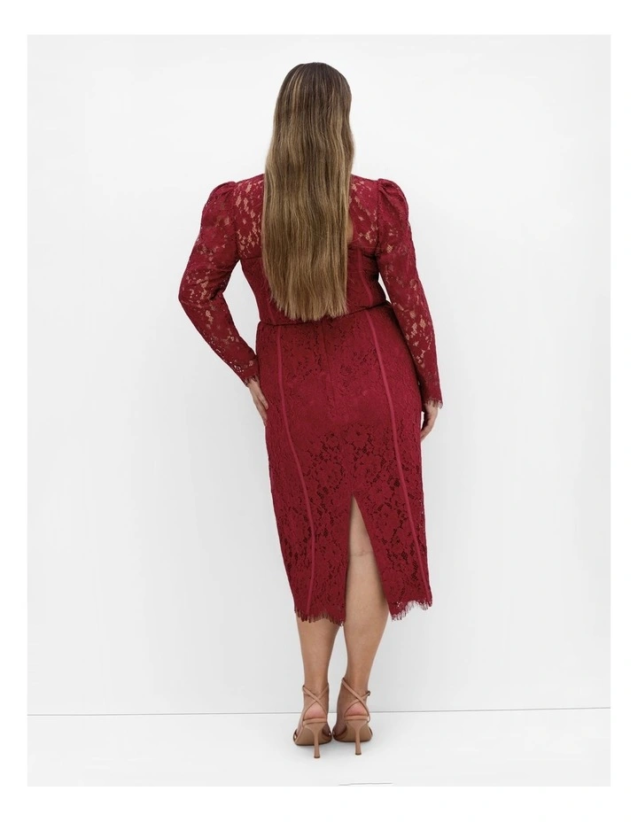 Valentine Lace Dress in Ruby image 2